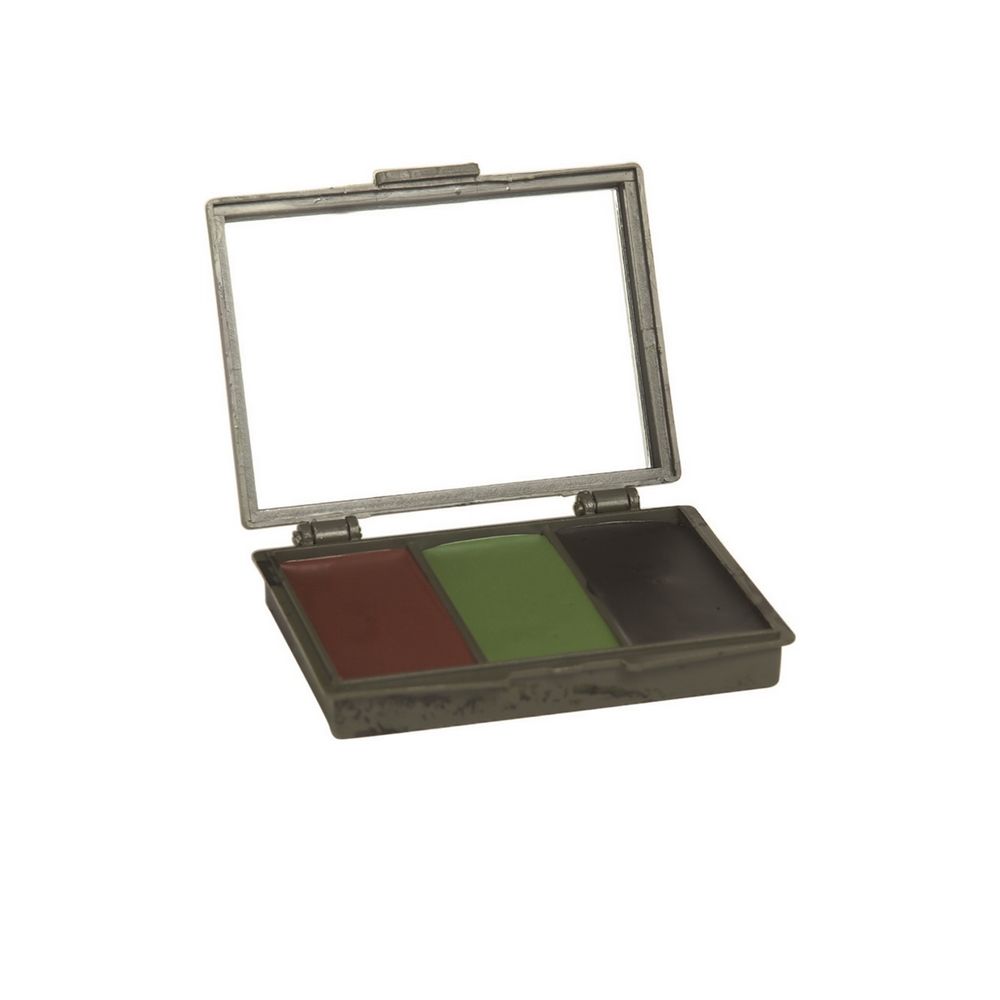 Maskovací barvy na obličej se zrcátkem černá/hnědá/zelená - MIL-TEC