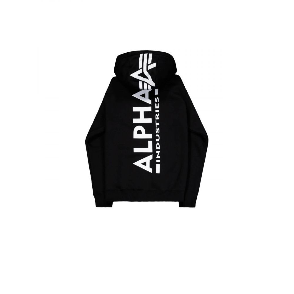 Mikina Backprint Zip Hoodie - černá - Alpha Industries