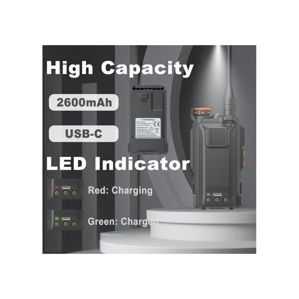 Vysílačka Baofeng UV-K61, tri-band, příjem AIR, USB-C - černá - Baofeng